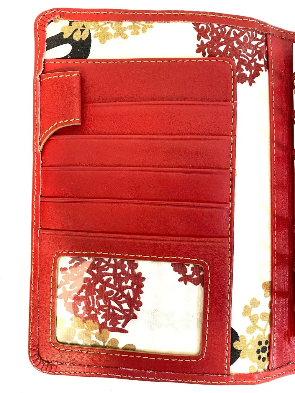 FRANKLIN COVEY Red Leather Compact 6 Ring Binder Magnet Flap Closure